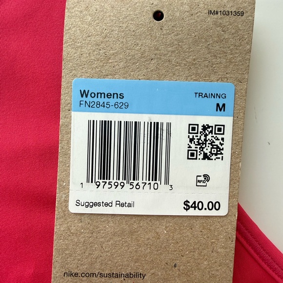 Nike One Classic Women's Dri-FIT Training Cropped Tank Top Pink MEIDUM New - Picture 7 of 11